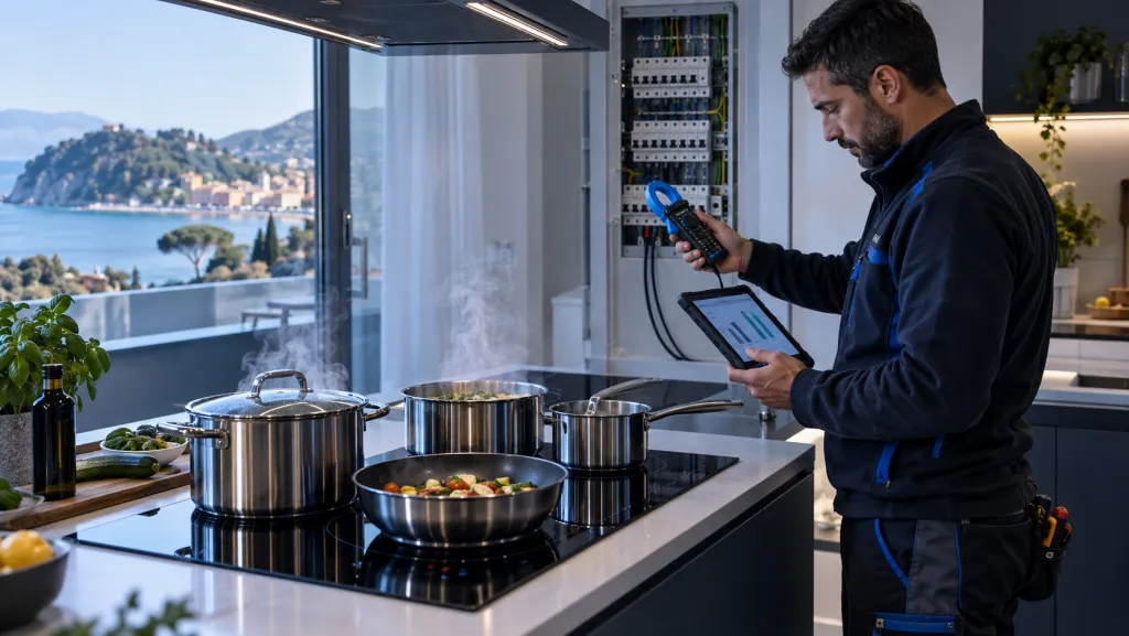 Quadro elettrico con interruttori per piano a induzione: dimensionamento impianto Baroni Impianti